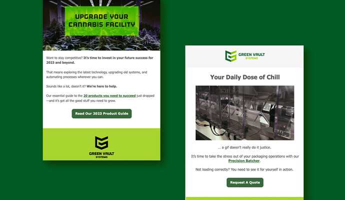 Email Images for Greenvault created by Hybrid Marketing Co.