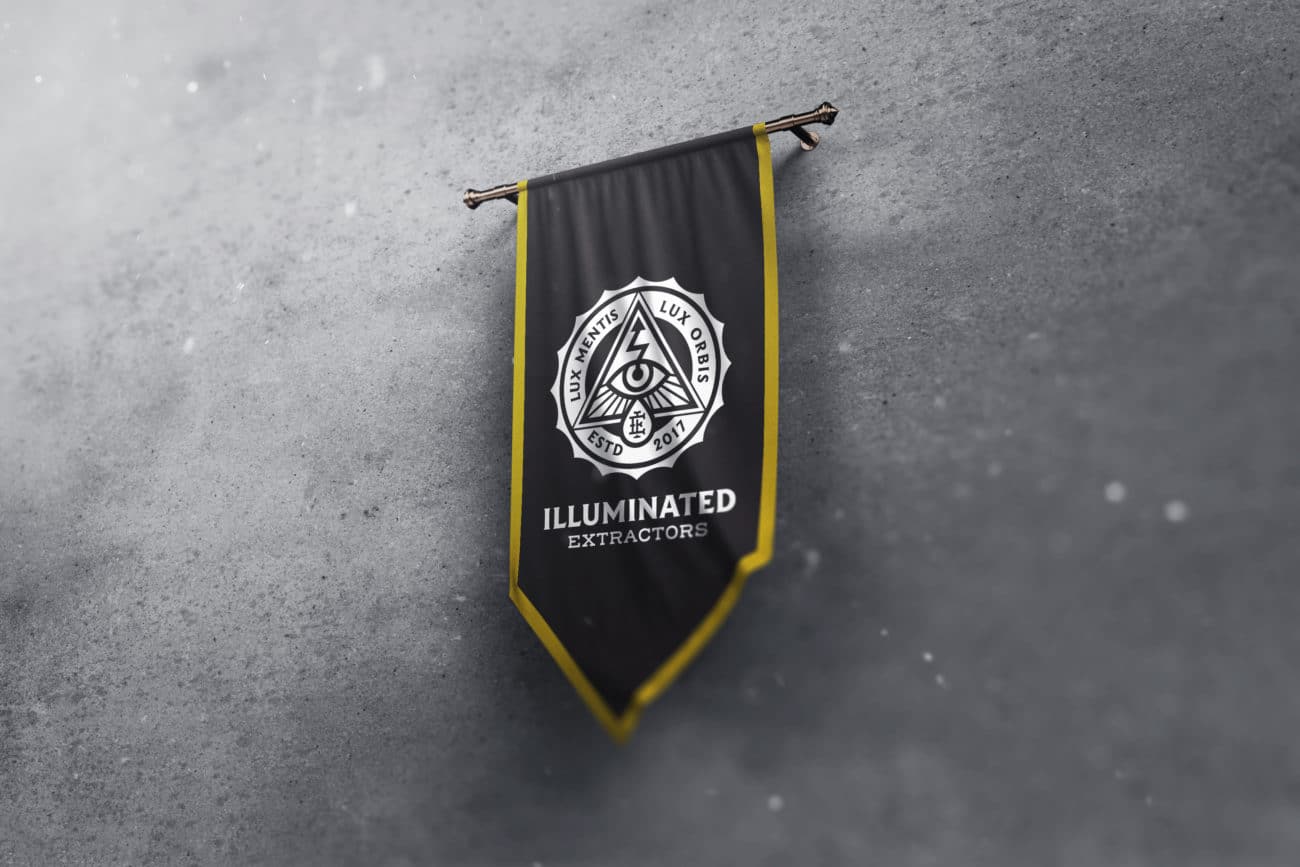 Illuminated Extractors logo on a banner