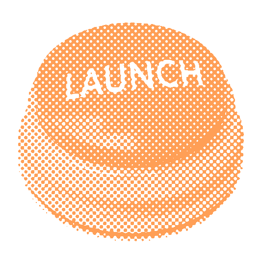 orange halftone launch button icon
